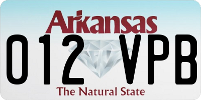 AR license plate 012VPB