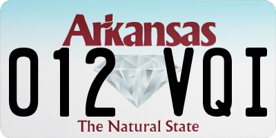 AR license plate 012VQI