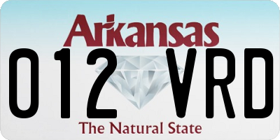 AR license plate 012VRD