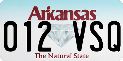 AR license plate 012VSQ