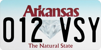 AR license plate 012VSY
