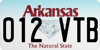 AR license plate 012VTB