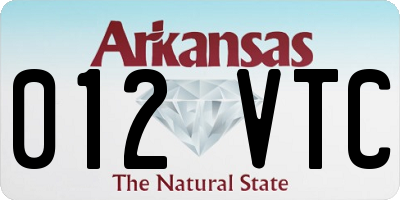 AR license plate 012VTC