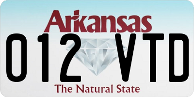 AR license plate 012VTD