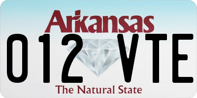 AR license plate 012VTE