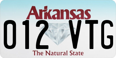 AR license plate 012VTG