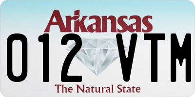 AR license plate 012VTM