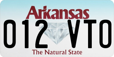 AR license plate 012VTO