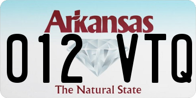 AR license plate 012VTQ