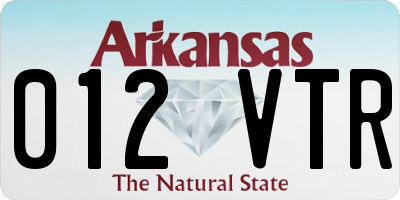 AR license plate 012VTR