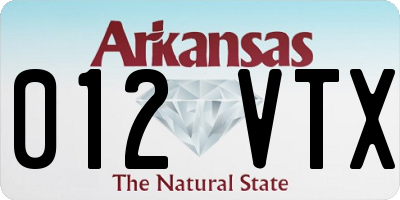 AR license plate 012VTX