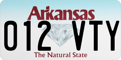 AR license plate 012VTY