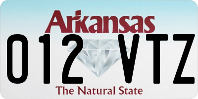 AR license plate 012VTZ