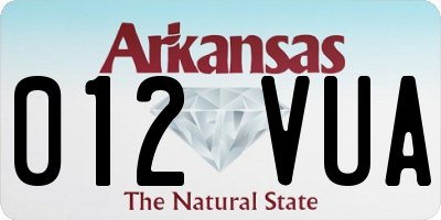 AR license plate 012VUA