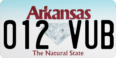 AR license plate 012VUB