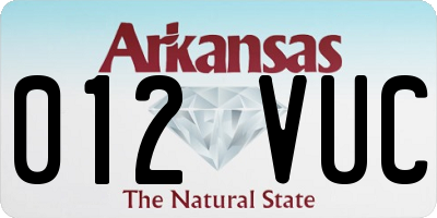 AR license plate 012VUC