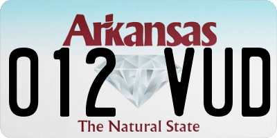 AR license plate 012VUD