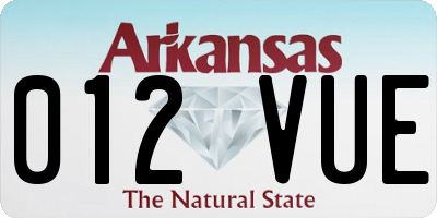 AR license plate 012VUE