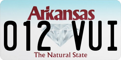 AR license plate 012VUI
