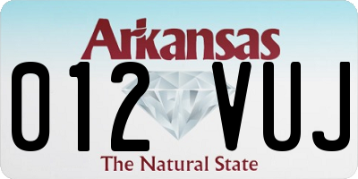 AR license plate 012VUJ