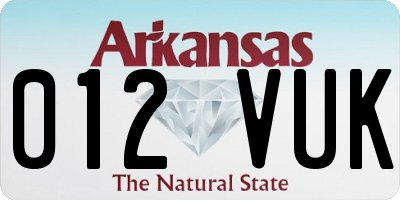 AR license plate 012VUK