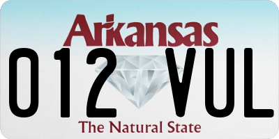 AR license plate 012VUL