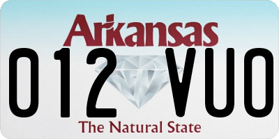 AR license plate 012VUO