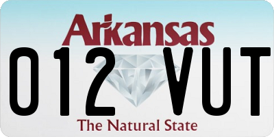 AR license plate 012VUT