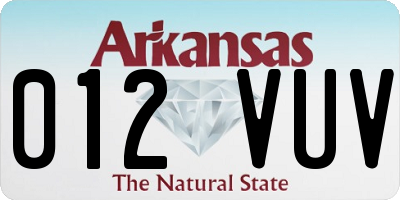 AR license plate 012VUV