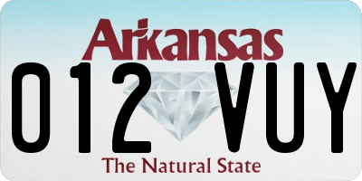 AR license plate 012VUY