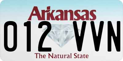AR license plate 012VVN