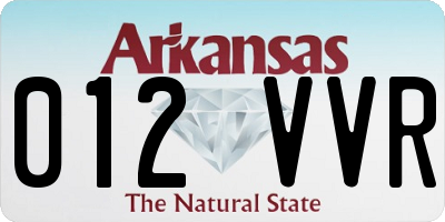 AR license plate 012VVR