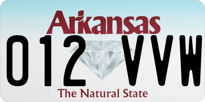 AR license plate 012VVW