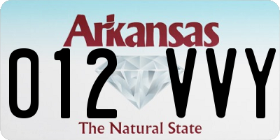 AR license plate 012VVY