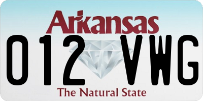 AR license plate 012VWG
