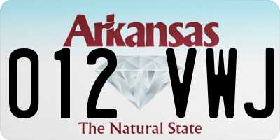 AR license plate 012VWJ