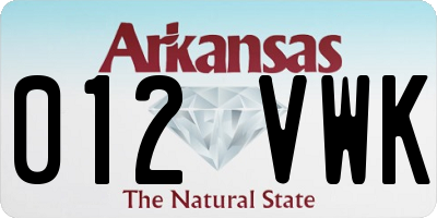 AR license plate 012VWK