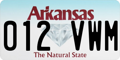AR license plate 012VWM