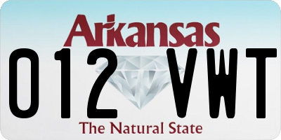 AR license plate 012VWT