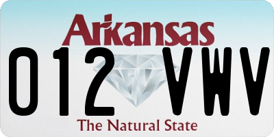 AR license plate 012VWV