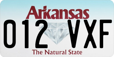 AR license plate 012VXF