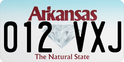 AR license plate 012VXJ