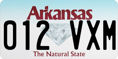 AR license plate 012VXM