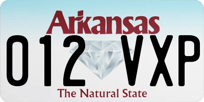 AR license plate 012VXP