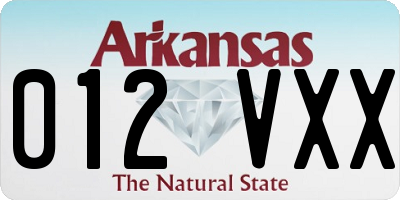 AR license plate 012VXX