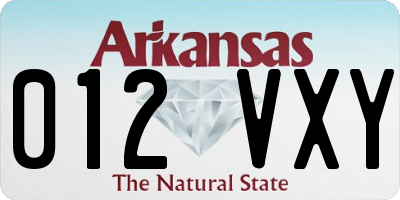 AR license plate 012VXY