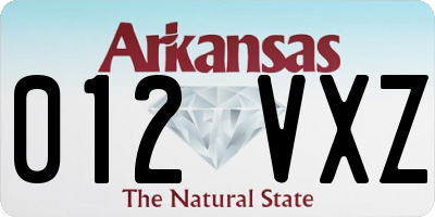 AR license plate 012VXZ