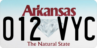 AR license plate 012VYC