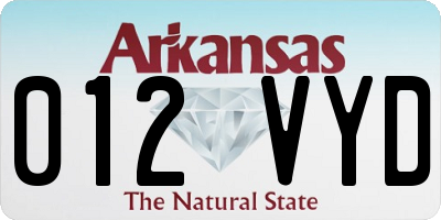 AR license plate 012VYD
