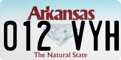 AR license plate 012VYH